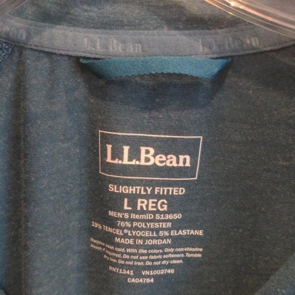 LL Bean Polo Shirt Traditional Fit Men’s Large Blue Short Sleeve polyester blend - Picture 3 of 4